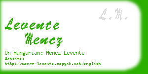 levente mencz business card